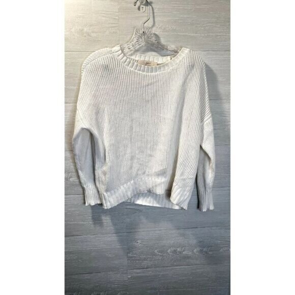 LOFT Sweater Womens Knit Dropped‎ Shoulders Long Sleeve Round Neck Pullover - Picture 3 of 6